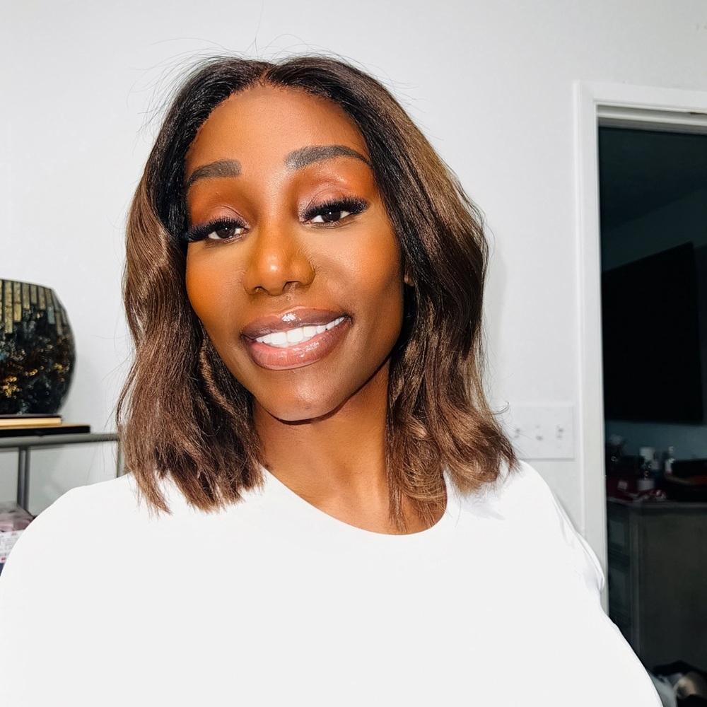 HUMAN HAIR Bob wig (brown)
